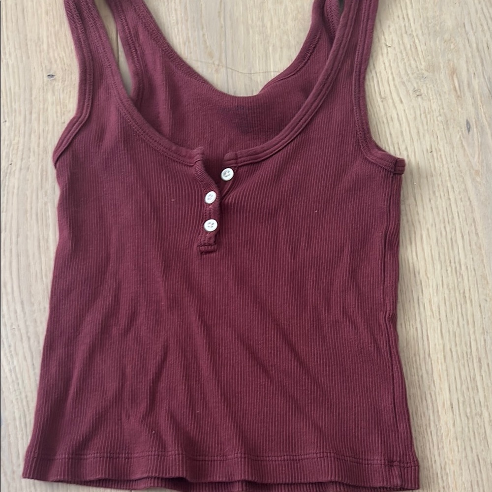 Brandy Melville Red Fitted Sleeveless Tank Top